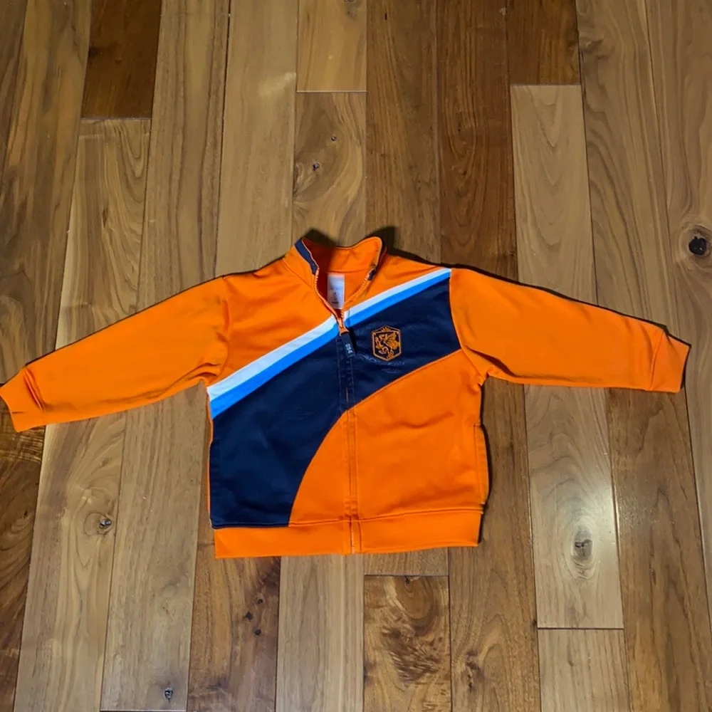 Old Navy Kids Orange and Blue Zip Up Athletic Jacket Y2K 90s size 3T